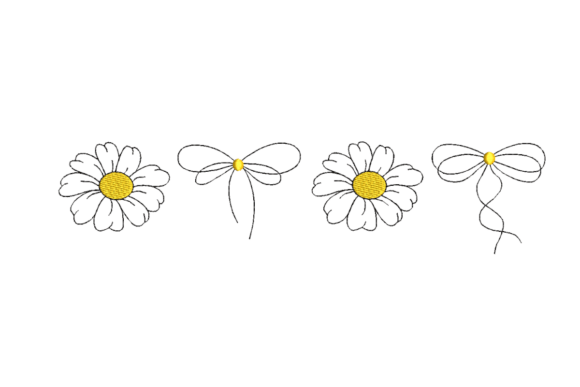 Coquette Daisy Line Art Embroidery
