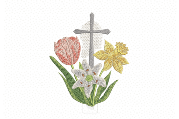 Easter Flowers Embroidery Design