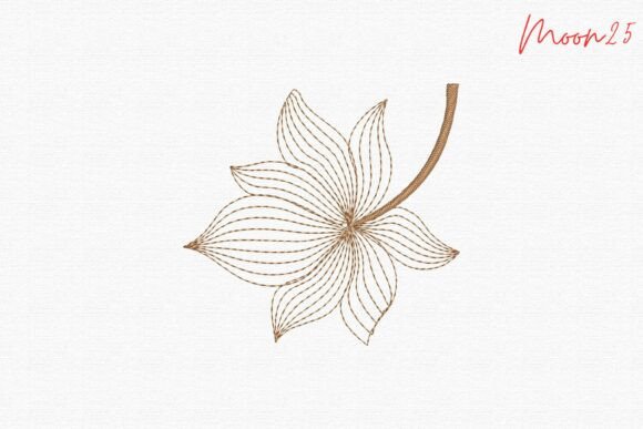Elegant Linework Floral Outline Stitch a