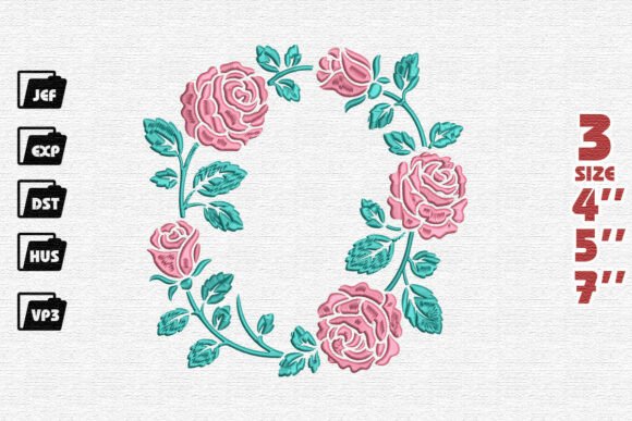 Elegant Roses Embroidery Design