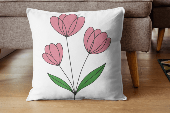 Pink Tulips Embroidery Design-Digital File