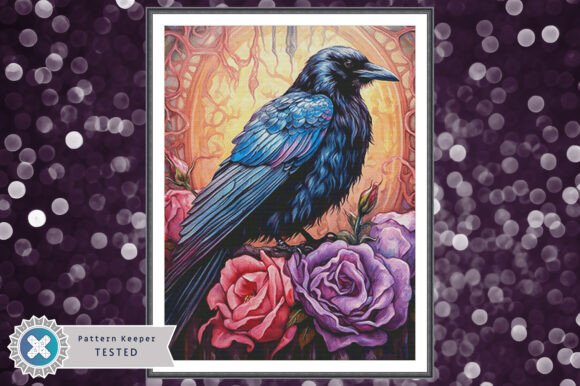 Raven Roses Cross Stitch Pattern PDF