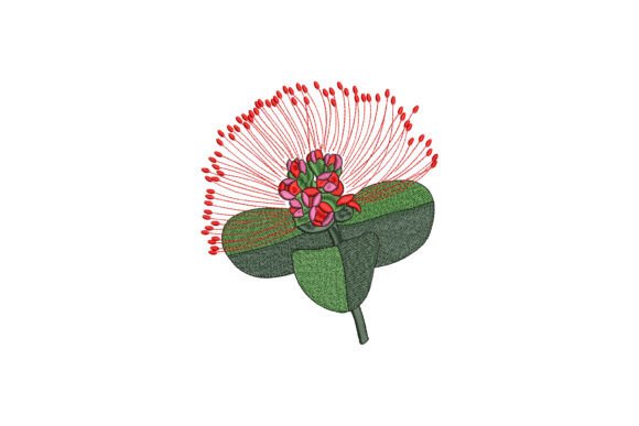 Red Pohutukawa Embroidery Design