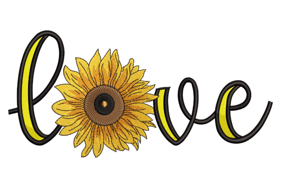 Sunflower Love Embroidery Design