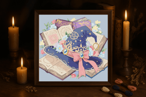 Witch Hat Cross Stitch Pattern PDF